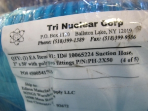 LOT TO INCLUDE:(2 PALLETS) PAKMEK HOSE, WATER TYPE, 3" X 25 FT SIZE, REINFORCED PLASTIC MATERIAL, MALE X FEMALE CAMLOCK CONNECTIONS. 3" PLASTIC REINFORCED WATERHOSE, (2 PALLETS) HOSING, WATER TYPE, 2" X 50 FT SIZE, REINFORCED PLASTIC MATERIAL, CAMLOCK CONNECTIONS. 2" POOL SKIMMER HOSE. LOADING & HANDLING FEE $15-4548